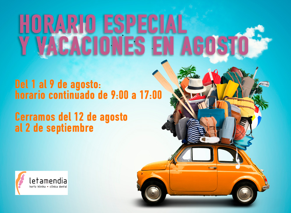 Horario agosto cierre por vacaciones